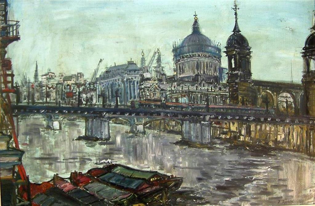 S. Appleton Thames river scene 50 x 75cm